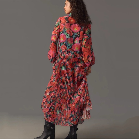 NWT Farm Rio Pleated Drop-Waist Maxi Dress Size XL - Picture 2 of 6